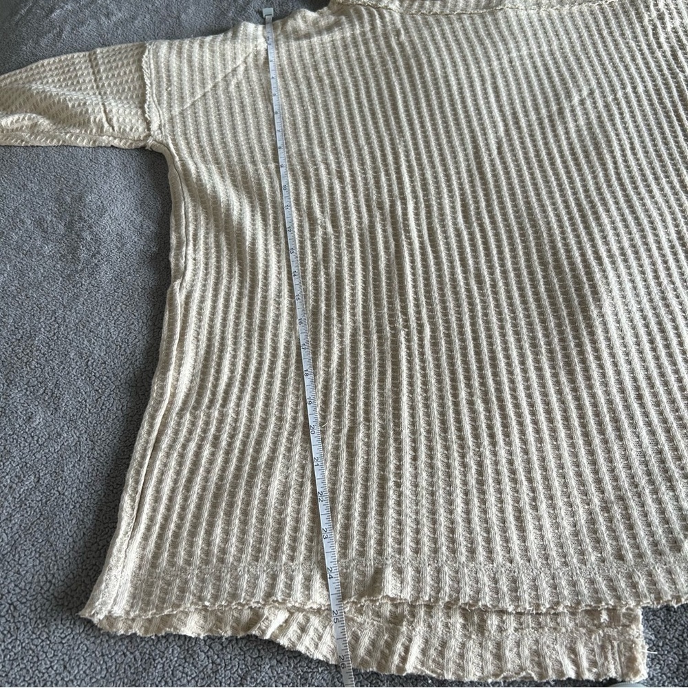 Free People Juicy Long Sleeve Oversized Waffle Knit Sweater in Stone Cold Beige - Picture 15 of 16